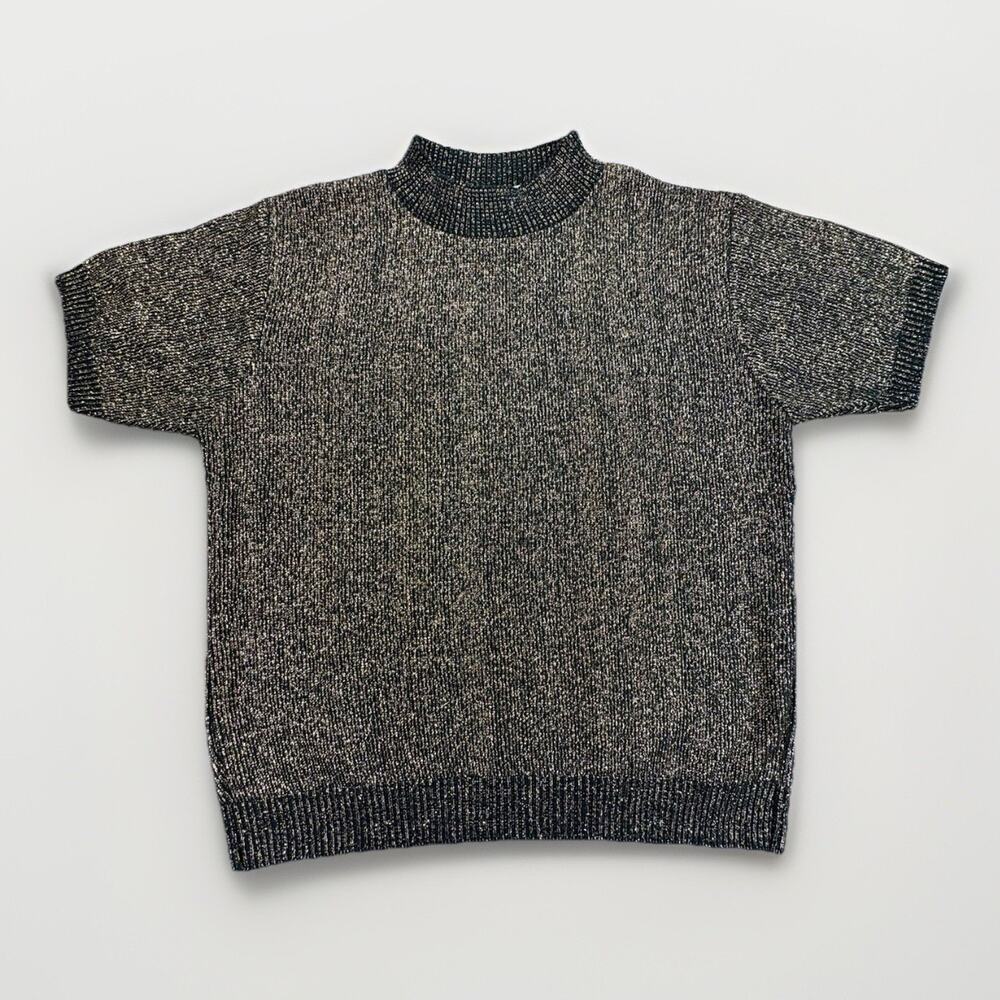 Carly Blake Women’s Vintage Holiday Sweater Gold Black Metallic M USA RN 63595